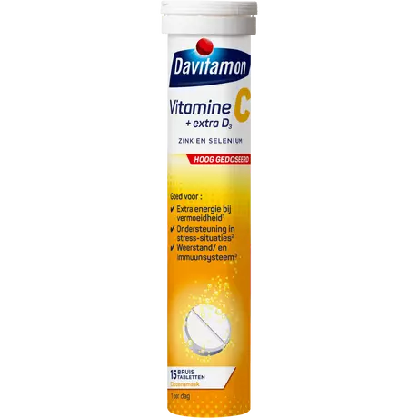 Davitamon Vitamine C + Extra D3 Bruistabletten 15 stuks