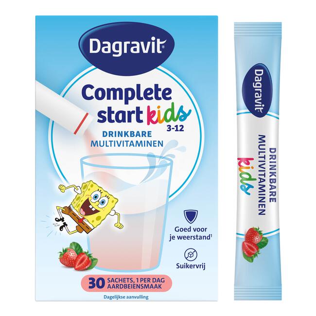 Dagravit Complete Start Kids Multivitamine Aardbei 30 stuks