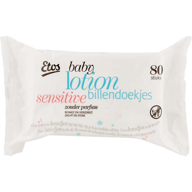 Etos Baby Sensitive Lotion Billendoekjes 80 EA Etos