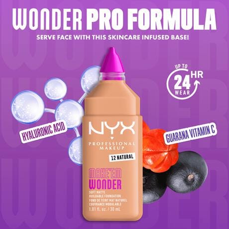 NYX Professional Makeup Make 'EM Wonder Foundation 12 Natural