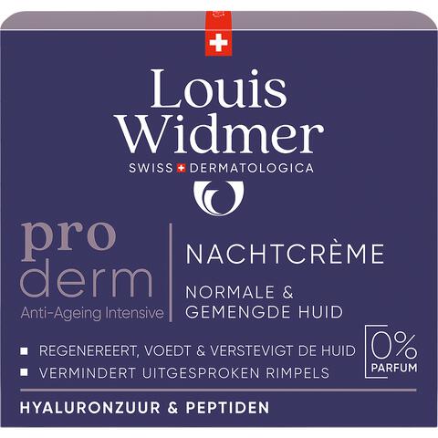Louis Widmer Proderm Nachtcrème Zonder Parfum 50 ML