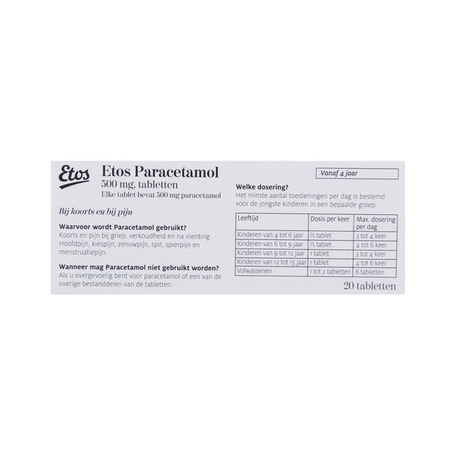Etos Paracetamol 500 mg Tabletten