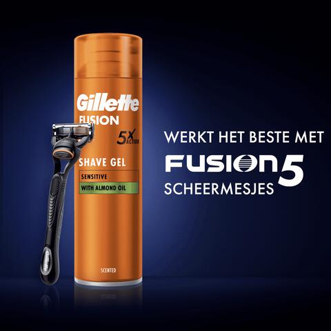 Gillette Fusion Scheergel Gevoelige Huid 200 ML 2 Stuks