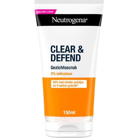 Neutrogena Clear & Defend Face Scrub Met 2% Salicylic Acid 150 ML