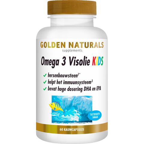 Golden Naturals Omega 3 Visolie Kids Kauwcapsules 60 stuks