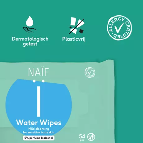 Naïf Plasticvrije Water Billendoekjes 8x54 stuks