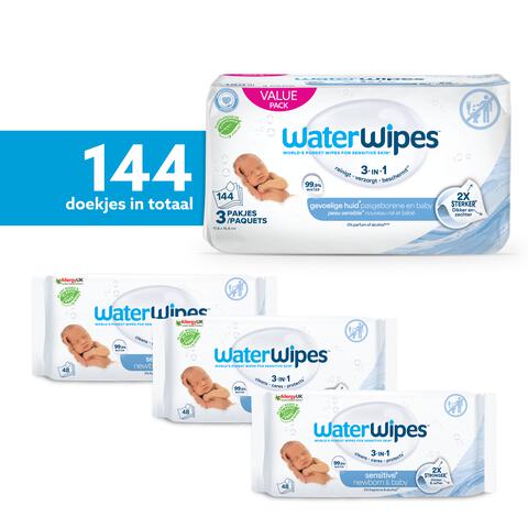 WaterWipes Billendoekjes Voordeelpak 3x48 144 Stuks&nbsp;
