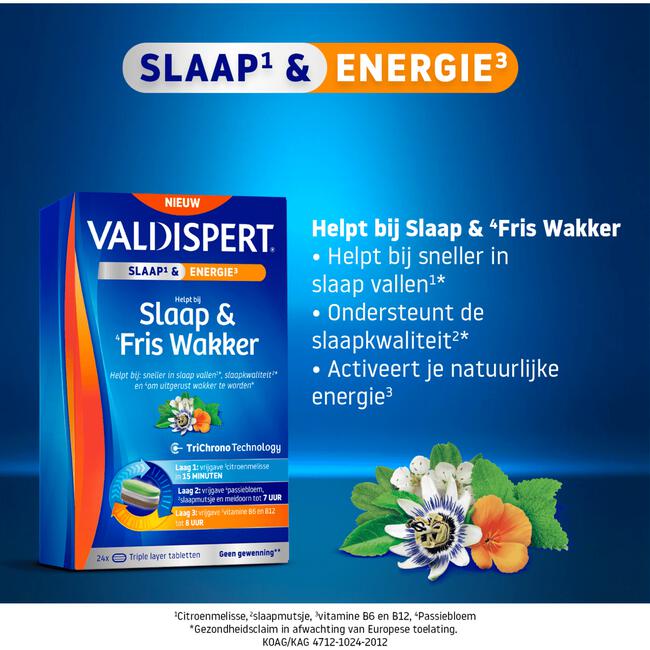 Valdispert Slaap & Fris Wakker Tabletten 24 stuks