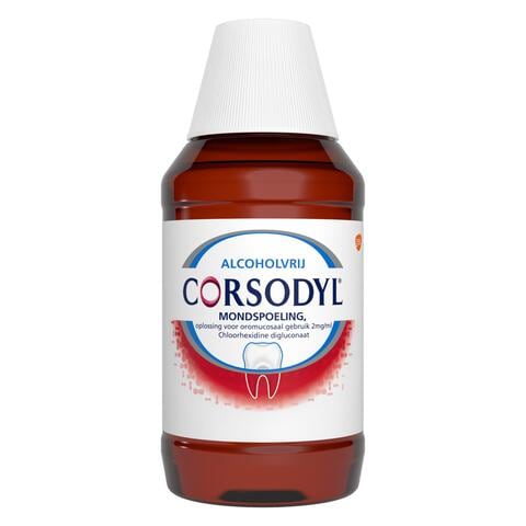 Corsodyl Mondspoeling voor Kortdurende Toepassing bij Tandvleesontsteking 300 ML
