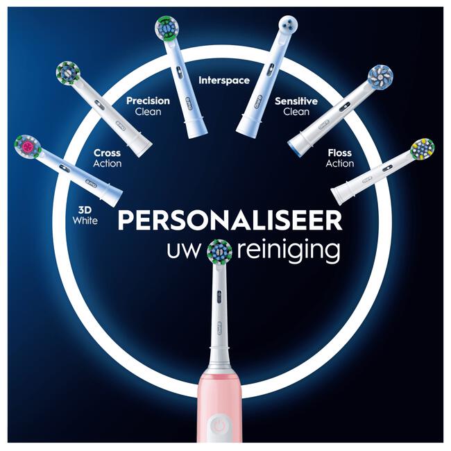Oral-B Pro 3 3900N Zwart & Roze 2 Elektrische Tandenborstels