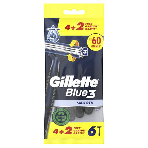 Gillette Blue3 Smooth Wegwerpmesjes 6 stuks