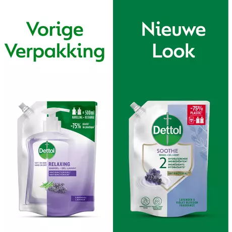 Dettol Soothe Lavendel Antibacteriële Handzeep Navulzak 500 ML