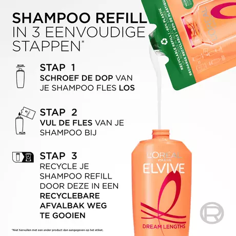 L'Oréal Paris Elvive Refill Dream Lengths Shampoo Navulling 250 ML