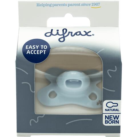 Difrax Fopspeen Natural Newborn Uni Ice BPA-vrij & geschikt voor pasgeboren baby’s