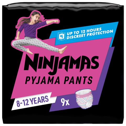 Ninjamas Pants Luierbroekjes Meisje Maat 8 8-12 Jaar 9 Stuks