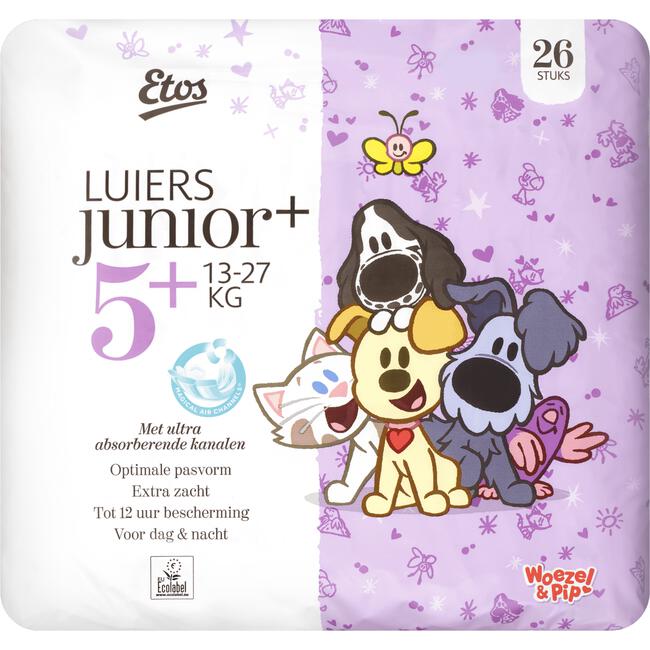 Etos Woezel & Pip Luiers Junior Plus Maat 5+ 13-27 kg 26 stuks