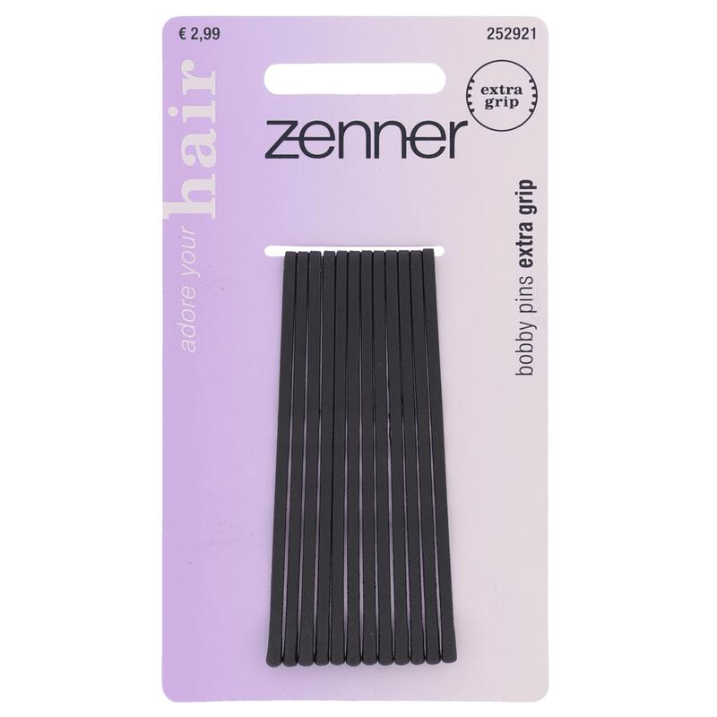 Zenner Haarschuifje Extra Grip Bruin 12 stuks