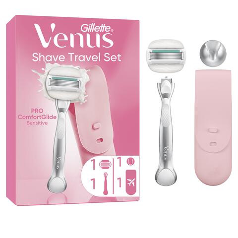 Gillette Venus Pro ComfortGlide Sensitive Scheersysteem met Travelcase