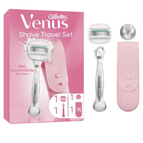 Gillette Venus Pro ComfortGlide Sensitive Scheersysteem met Travelcase