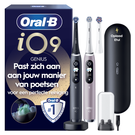Oral-B iO 9 Roze & Zwart Duo Elektrische Tandenborstels