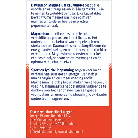 Davitamon Magnesium Pepermunt Kauwtabletten 60 stuks