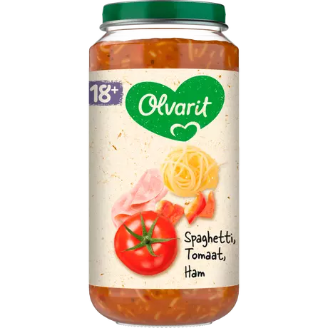 Olvarit Spaghetti Tomaat Ham 18+ Maanden 250 gram
