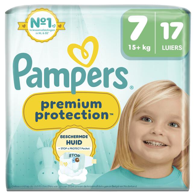 Pampers Premium Protection Luiers Maat 7 15+ KG 18 Stuks