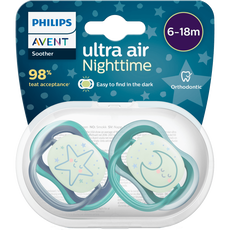 Philips Avent Soother Air Nighttime 6-18M BX2