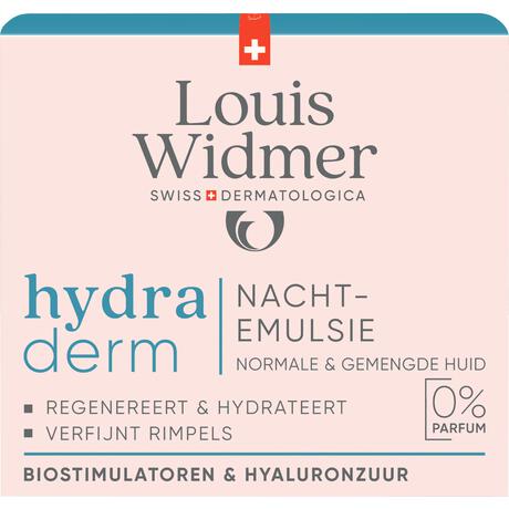 Louis Widmer Hydraderm Nachtemulsie Zonder Parfum 50 ML