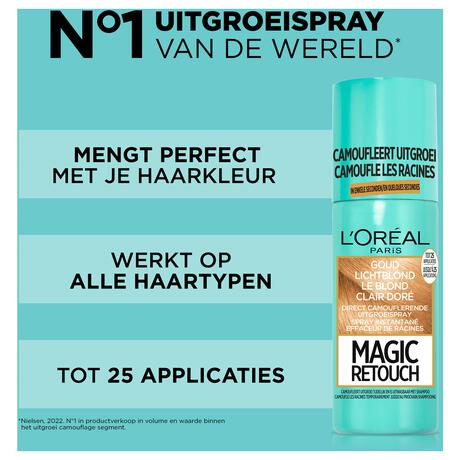 L'Oréal Paris Magic Retouch Camouflerende Uitgroeispray Goud Lichtblond 75 ML