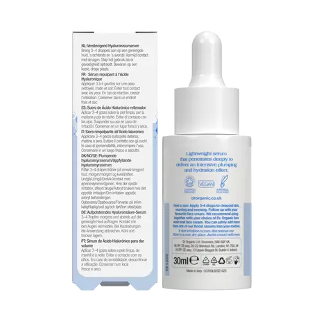 Dr Organic Boost Plumping Hyaluronic Acid Serum 30 Ml