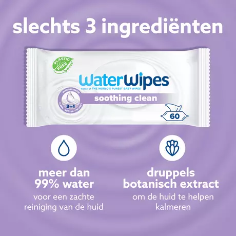 WaterWipes Soothing Clean Billendoekjes 48 stuks