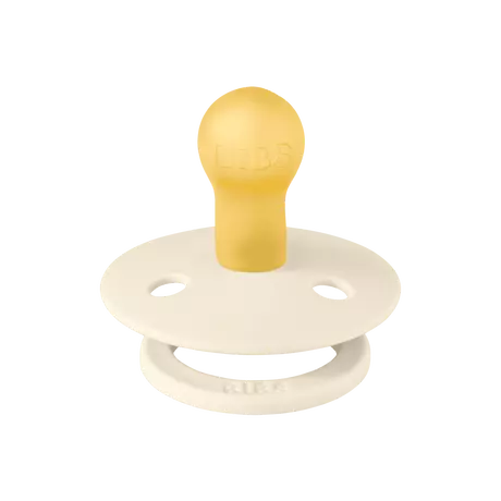 BIBS Colour Fopspeen Rond Latex Maat 1 Ivory/Dark Oak 2 stuks