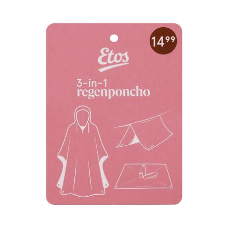 ETOS 3 in 1 regenponcho roze bruin