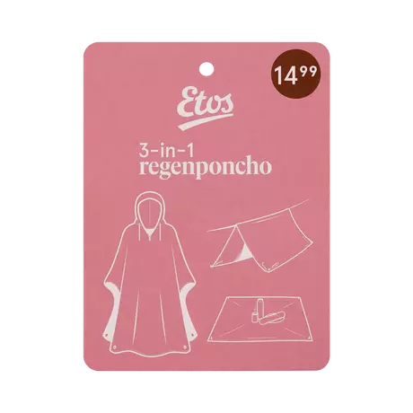 ETOS 3 in 1 regenponcho roze bruin