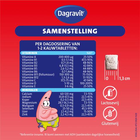 Dagravit Kids Multivitaminen Xtra 6-12 jaar 60 stuks