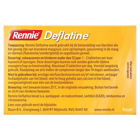 Rennie Deflatine Kauwtabletten Bij Opgeblazen Gevoel Of Winderigheid 36 Stuks