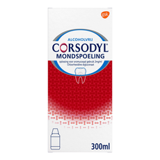 Corsodyl Mondspoeling voor Kortdurende Toepassing bij Tandvleesontsteking 300 ML