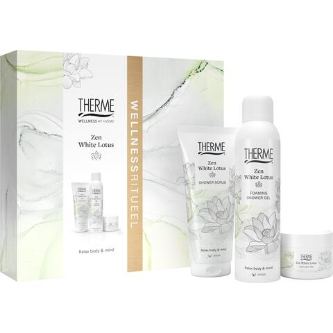 Therme Giftset Zen White Lotus Scrub 200ml + Butter 75g + Foam 200ml