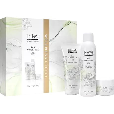 Therme Giftset Zen White Lotus Scrub 200ml + Butter 75g + Foam 200ml