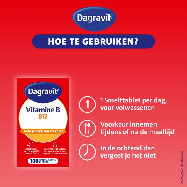 Dagravit Vitamine B12 1000μg  100 smelttabletten