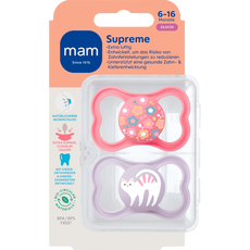 MAM Baby Supreme Fopspenen 6-16 maanden Pink 2 stuks
