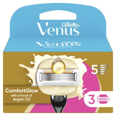 Gillette Venus Comfort Glow Argan Olie Navulmesjes 3 stuks
