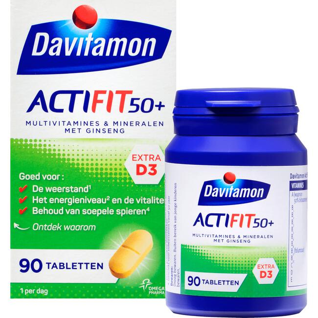 Davitamon Actifit 50+ Multivitamine met Ginseng 90 Tabletten