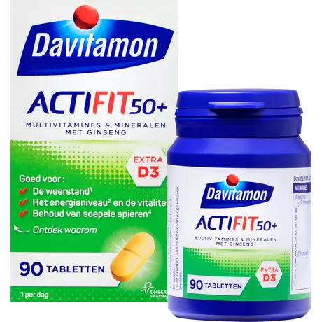 Davitamon Multivitamine Actifit 50+ Ginseng Tabeletten 90 stuks