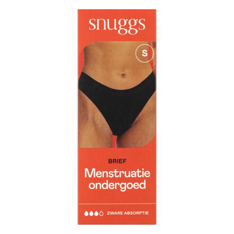 Snuggs Menstruatieondergoed Zware Menstruatie Brief TENCEL™ Zwart Maat S