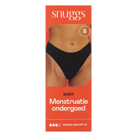 Snuggs Menstruatieondergoed Zware Menstruatie Brief TENCEL™ Zwart Maat S