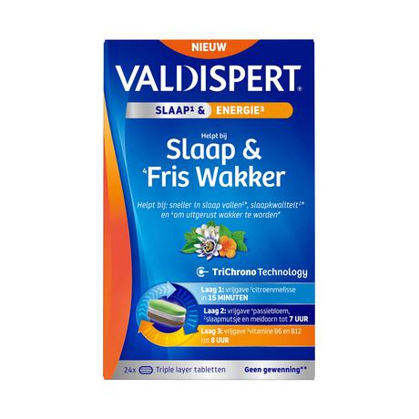 Valdispert Slaap & Fris Wakker Tabletten 24 stuks