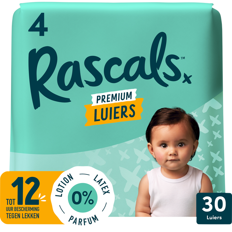 Rascals Premium Luiers Maat 4 10-15 KG 30 stuks