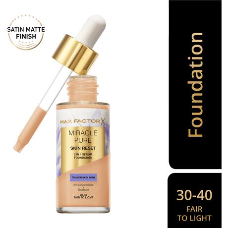 Max Factor Miracle Pure Serum Foundation 30-40 Fair To Light 30 ML